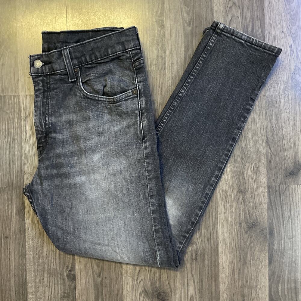 Levi's 512 Slim Taper Jeans Mens 33x32 Black Stretch Denim Zip Fly 5 Pocket